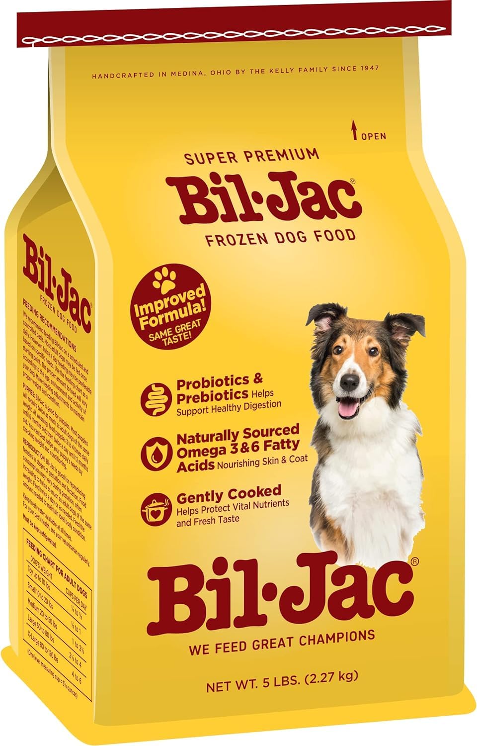 Bil-Jac Frozen Dog Food 5lb (Pack of 4) - Soft Dog Food Small Bites with Real Chicken, Probiotics, Prebiotics, Omega 3-6 for Hea