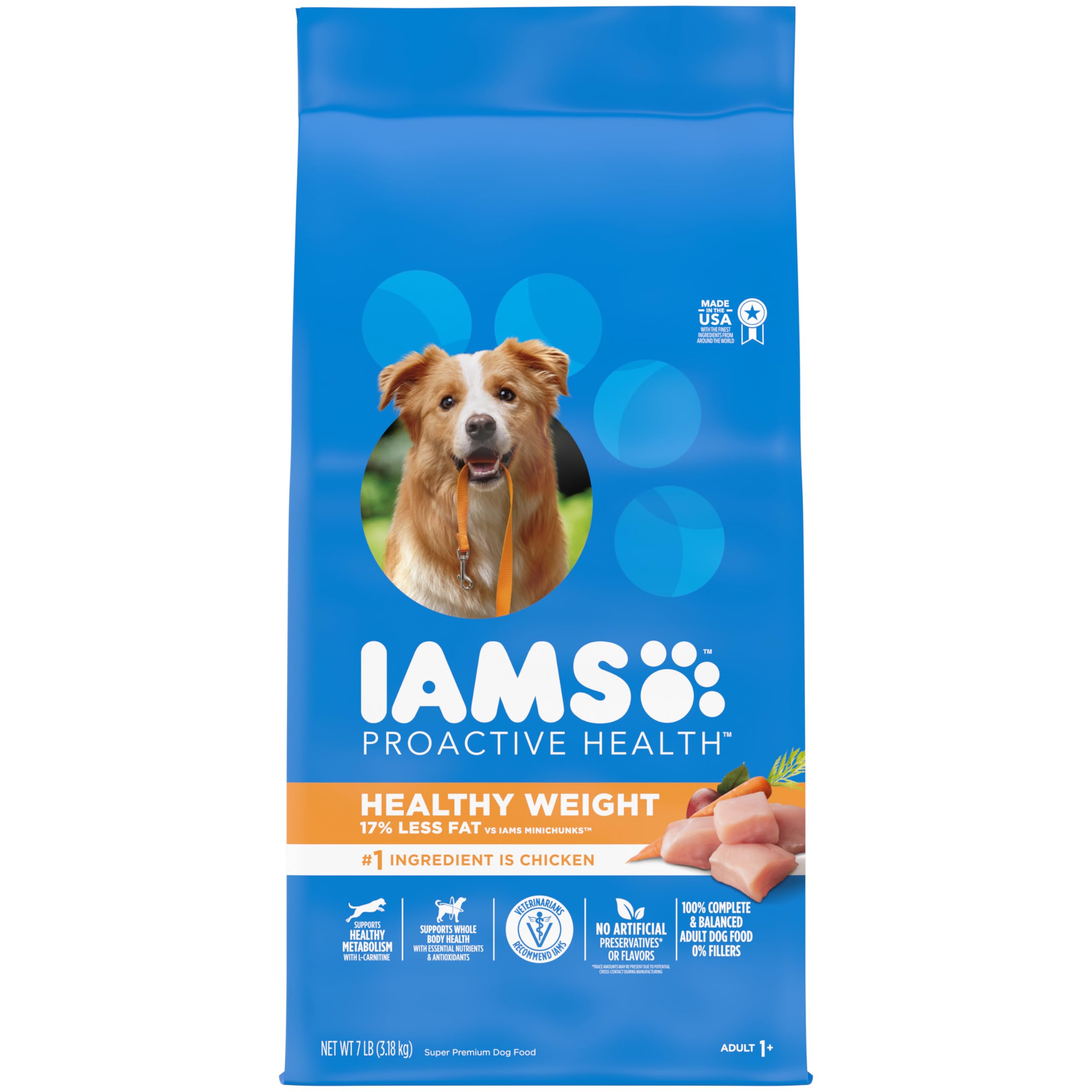IAMS Adult Healthy Weight Control Dry Dog Food with Real Chicken, 7 lb. Bag