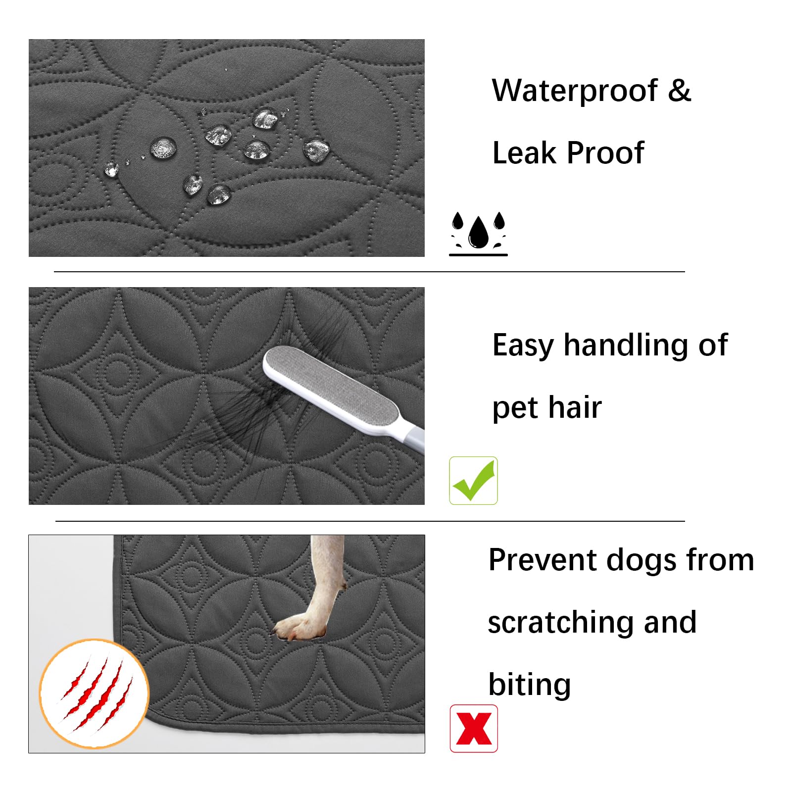 Tuffeel Waterproof Dog Bed Cover, 82x102 Inches Pet Sofa Couch Blanket for Bed, Furniture Protector from Large Dogs Washable, Re
