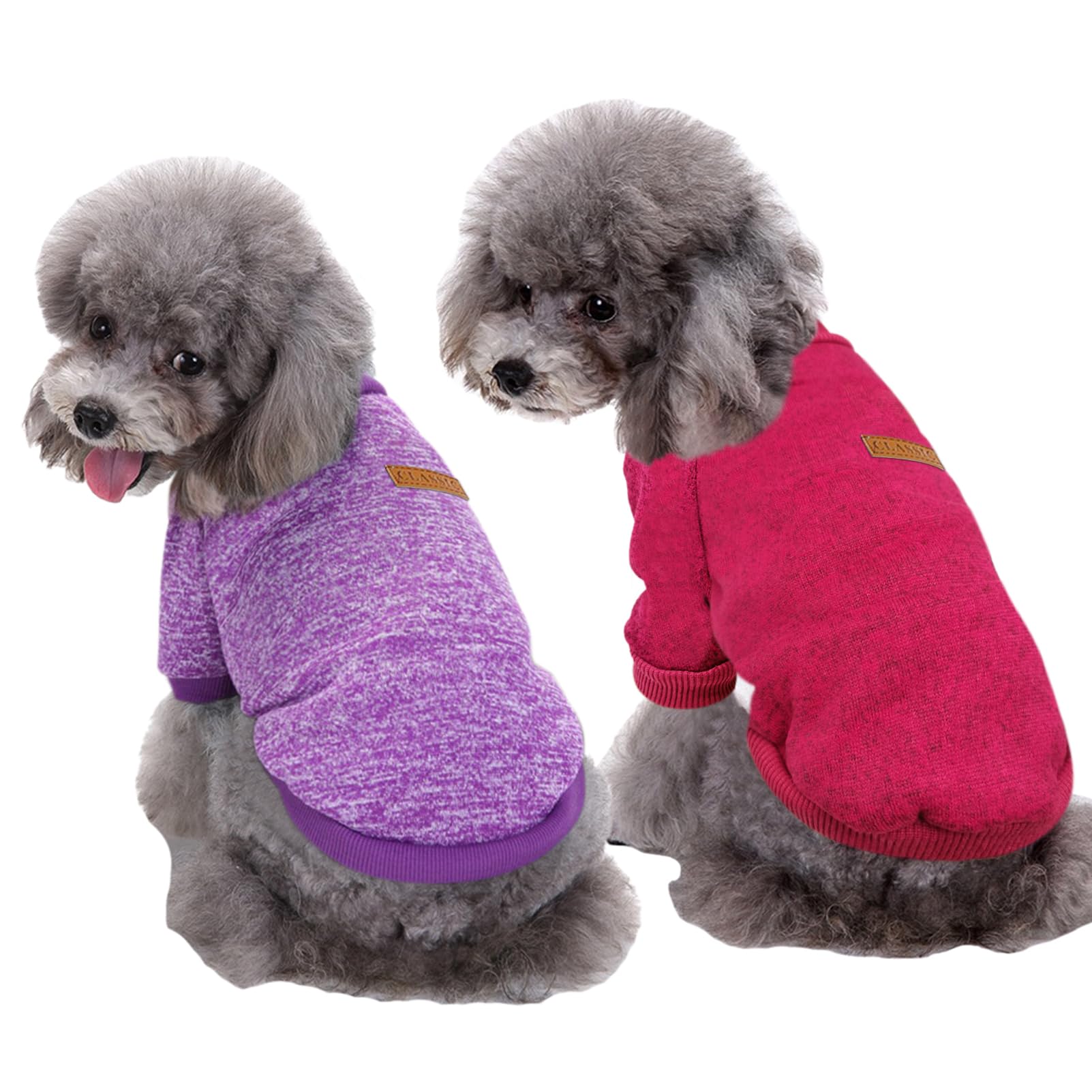 Chborless Pet Dog Sweater Warm Dog Pajamas Soft Cat Sweater Puppy Clothes Small Dogs Sweater Winter Doggie Sweatshirt (Xxs, Purp