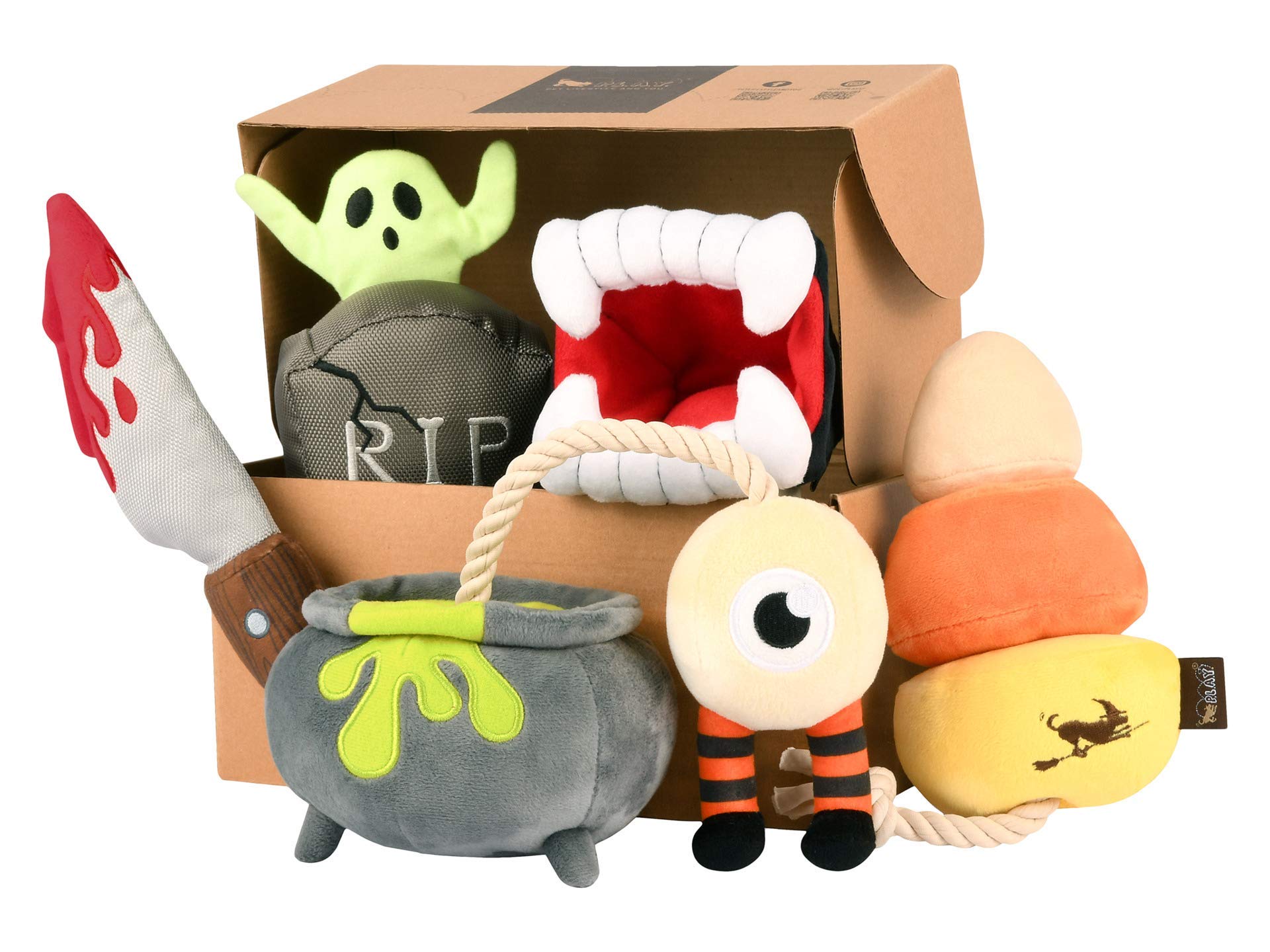 P.L.A.Y. Pet Lifestyle And You P.L.A.Y. Howling Haunts Plush Dog Toys - Halloween Themed Toys, Great For All Dogs