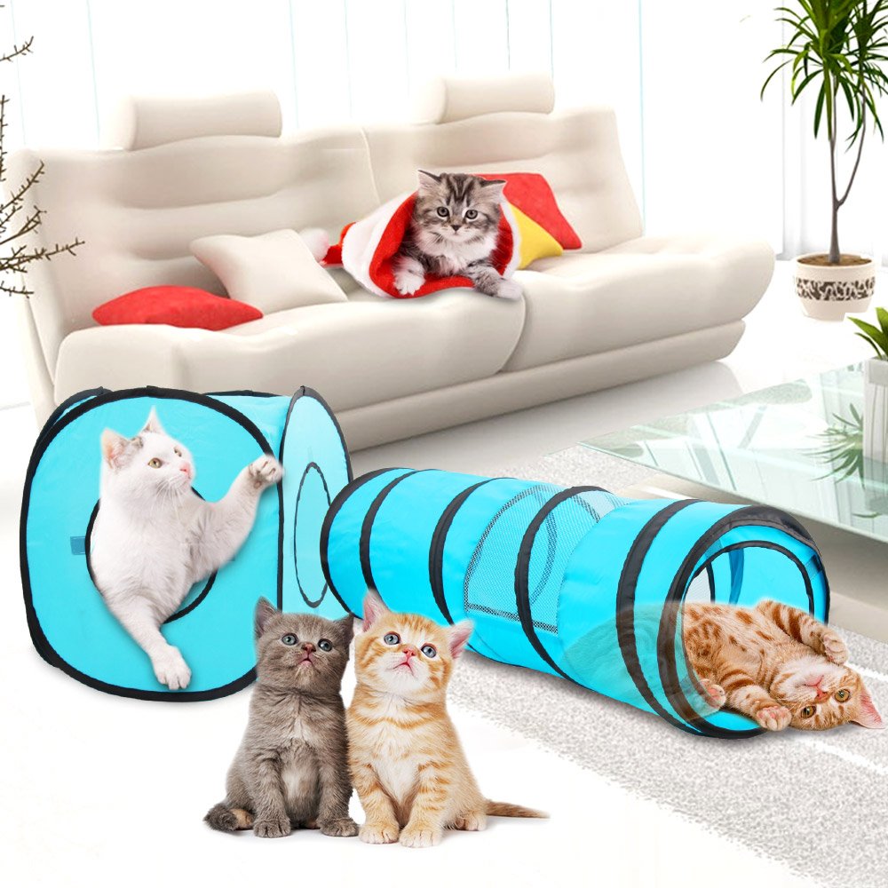 Pawise Cat Tunnel,Interactive Cat Toy,Pop Up Collapsible Cat Tunnels For Indoor Cats With Foldable Cat Cube (Tunnel Cube)