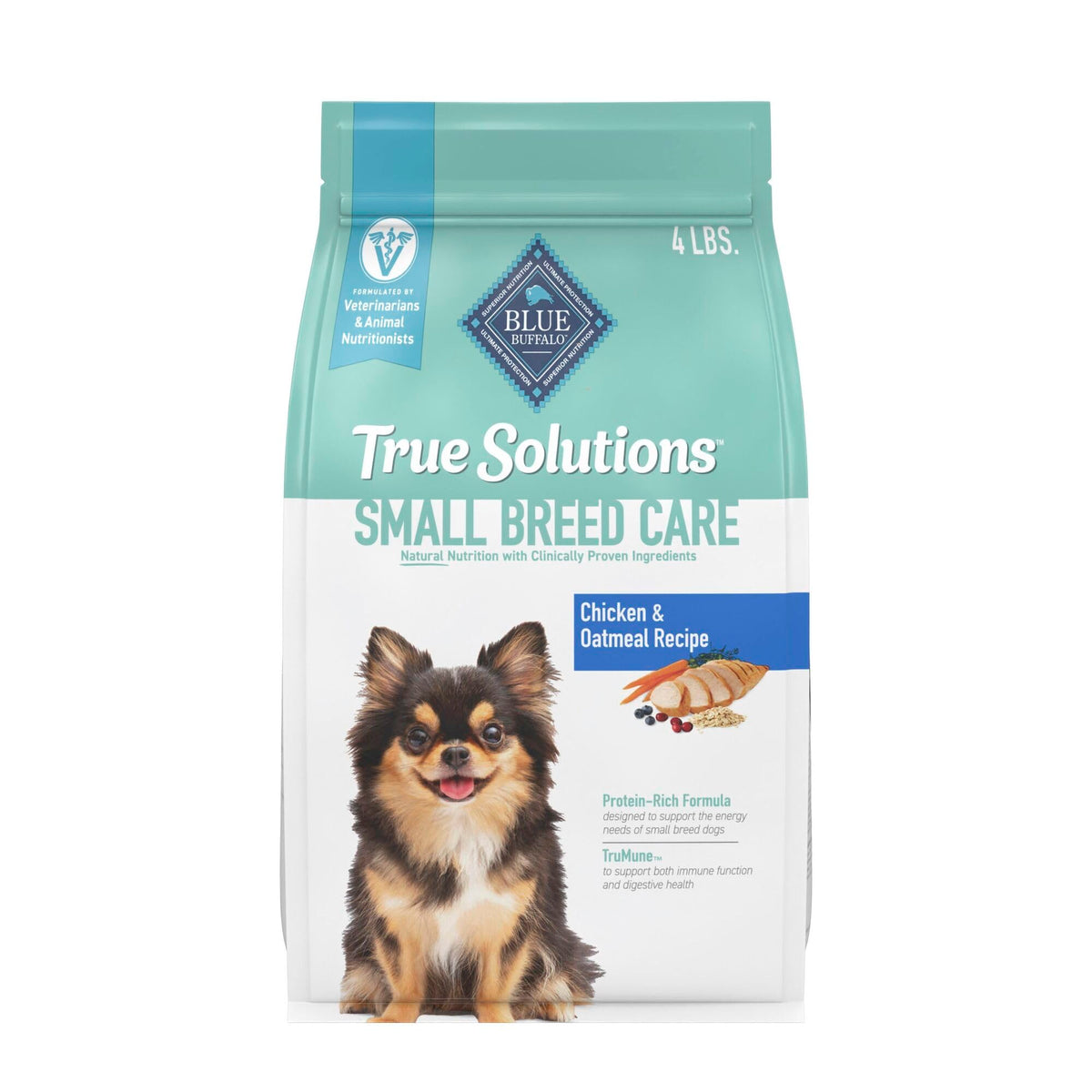 Blue Buffalo True Solutions Small Breed Care Natural Dry Dog Food For Adult Small Breed Dogs, Chicken, 4-Lb. Bag