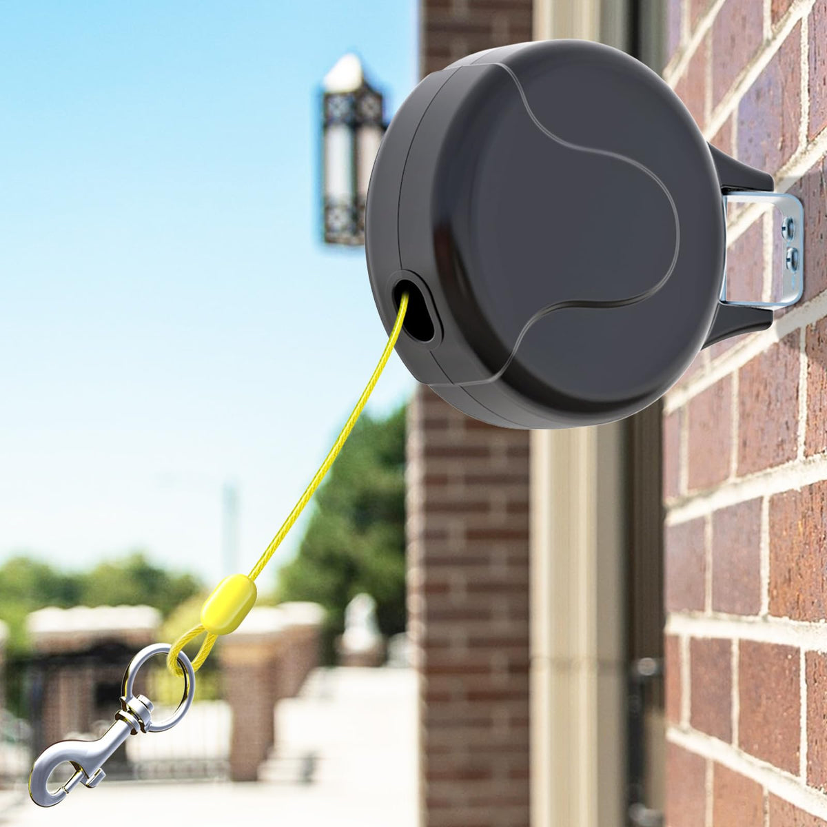 30Ft Wall Mount Retractable Dog Tie Out Cable For Small To Large Dogs Between 20-100 Lbs, Patented Retractable Dog Lead Great Fo