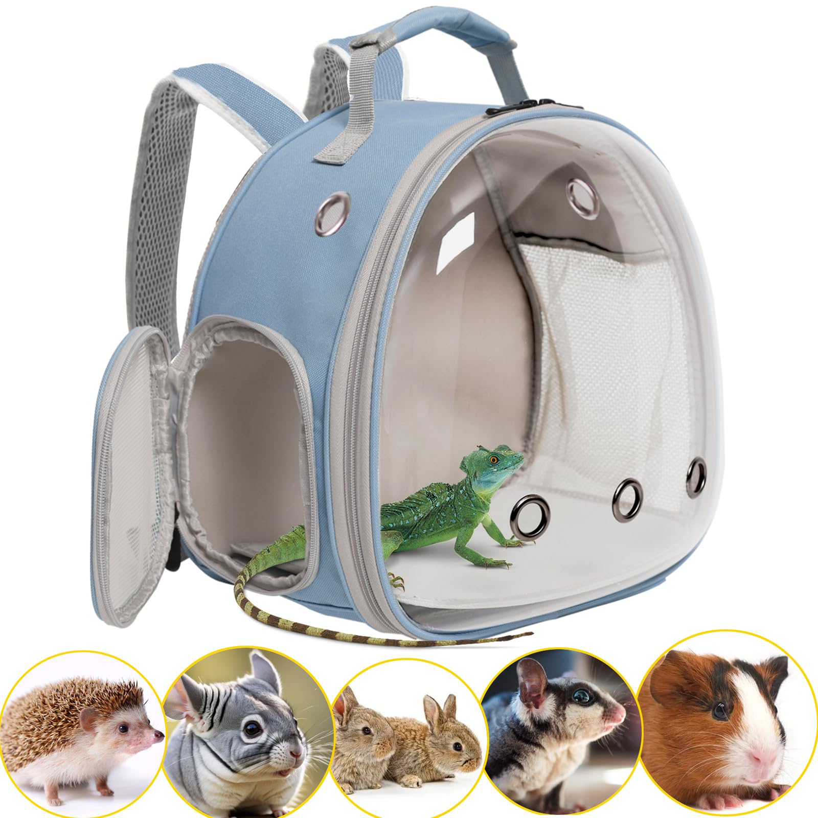 Hamster Backpack Carrier, Bearded Dragon Carrier Backpack With Clear Bubble Window,Small Animal Travel Backpack For Sugar Glider