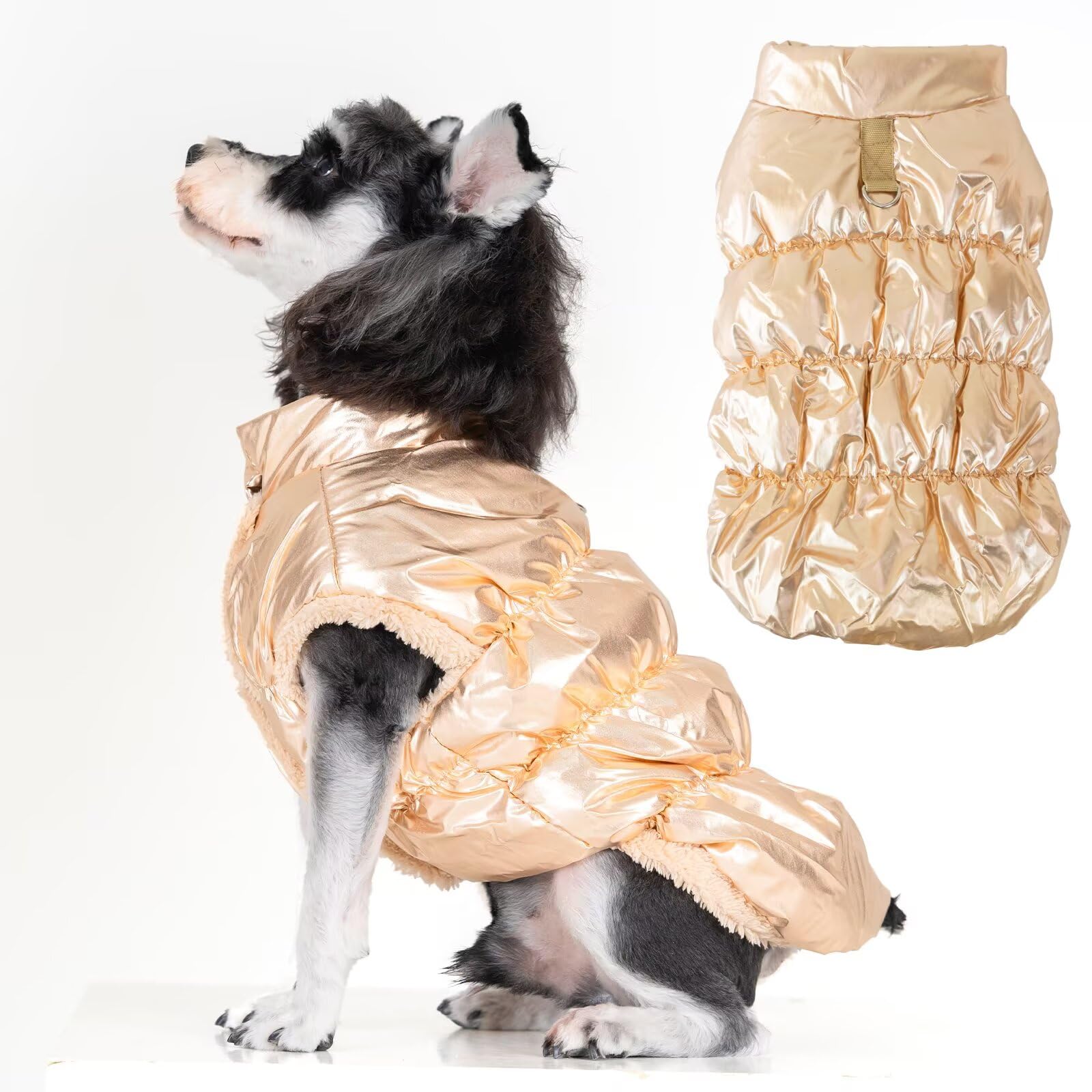Puppy & Cat Winter Coat - Dog Jacket & Sweater - Waterproof & Windproof - Warm & Cold Weather Coats - Built-In Harness For Small