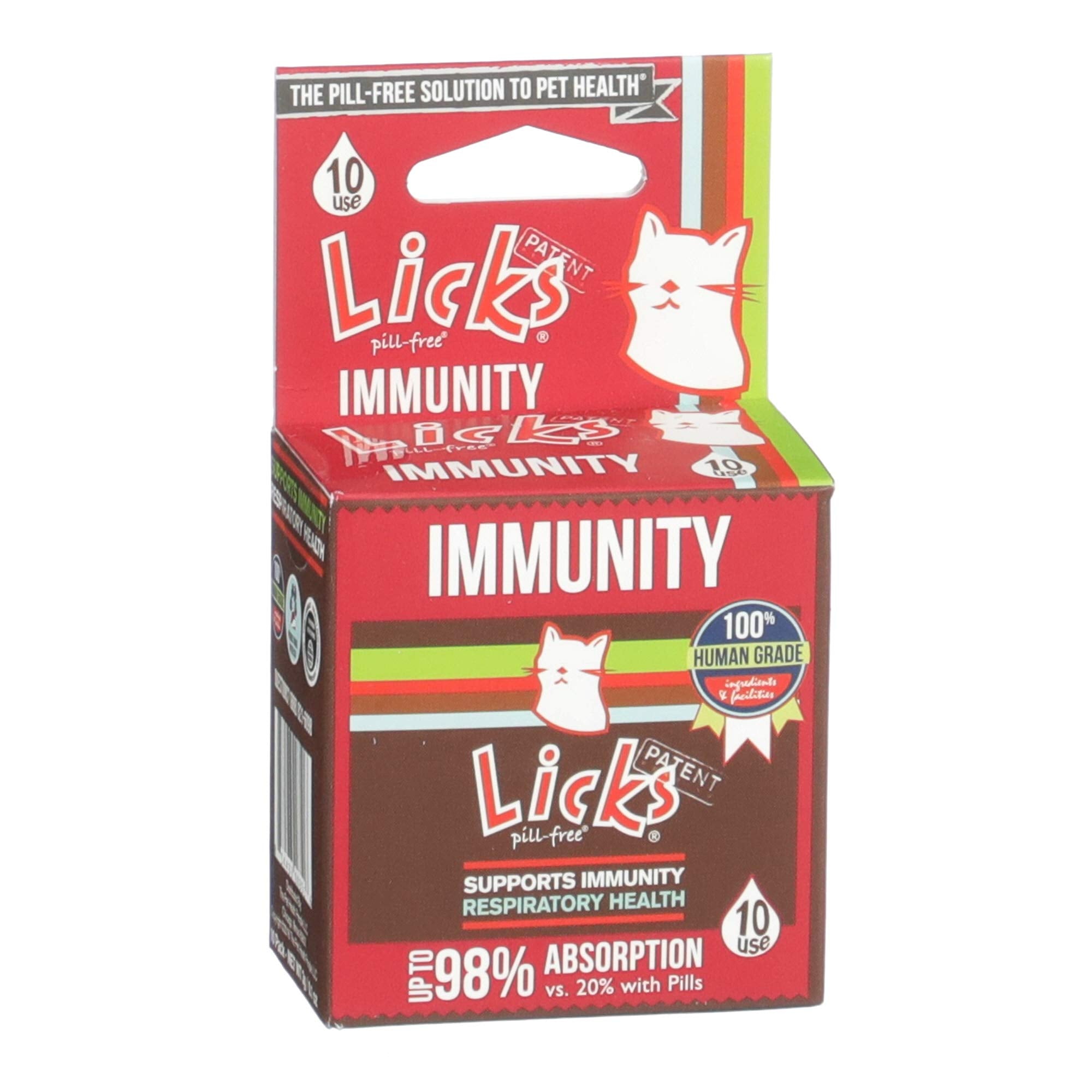 Licks Pill-Free Cat Immunity - Immune Support Cat Supplies - Respiratory Supplements for Cats - Cat Health Supplies - Gel Packet