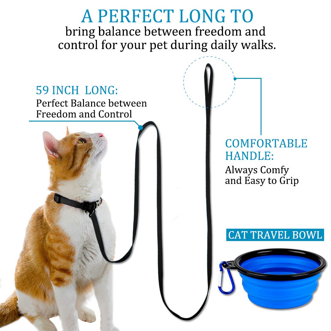 Doyoo 2 Pack Puppy & Cat Leash - Strong & Durable With Easy-Use Collar Hook - Great For Small & Medium Dogs (Set 4-Black+Black)