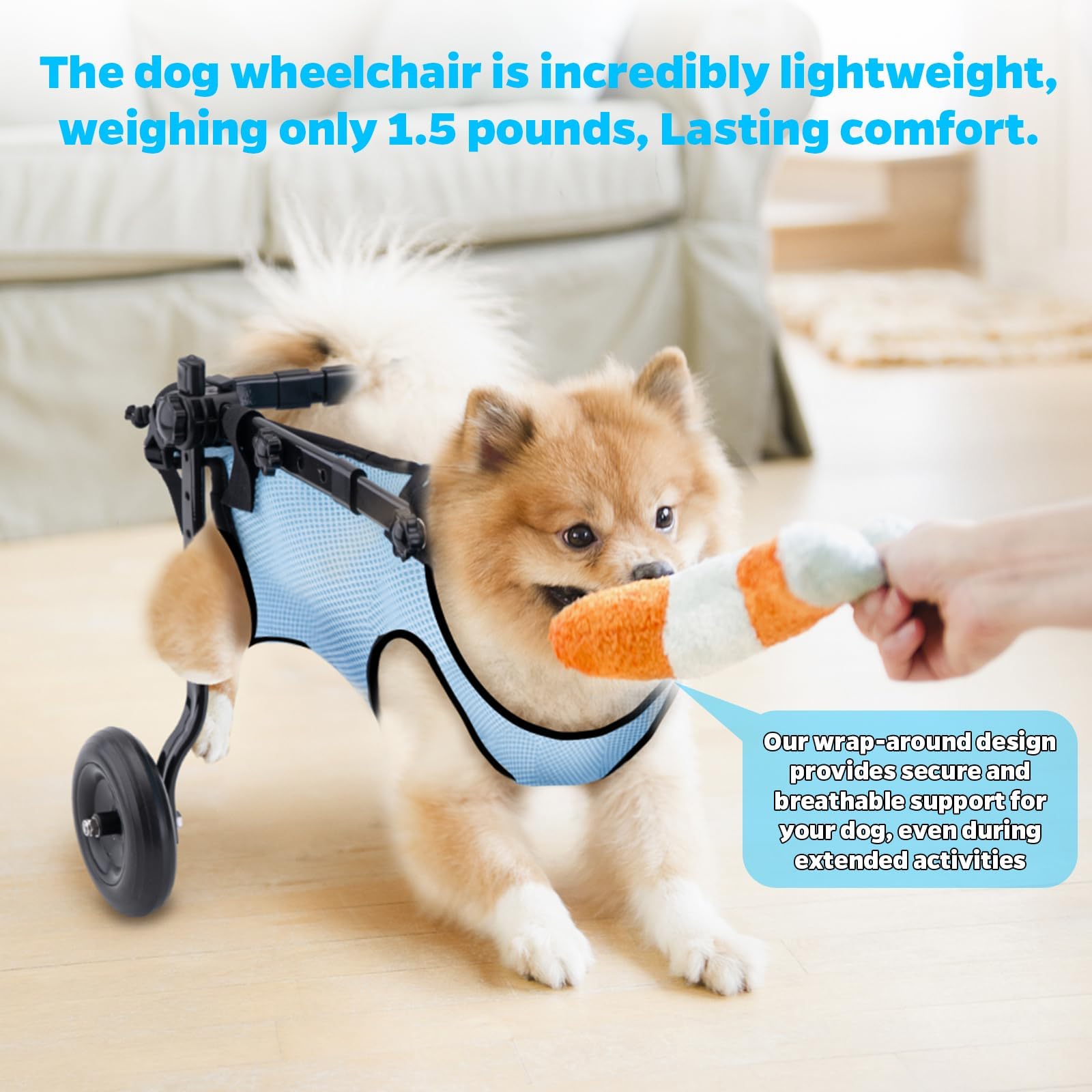 New Adjustable Small Dog Wheelchair for Back Legs, Walking Pets Dogs Wheelchairs,Doggy Wheelchair with Disabled Hind Legs, Mobil