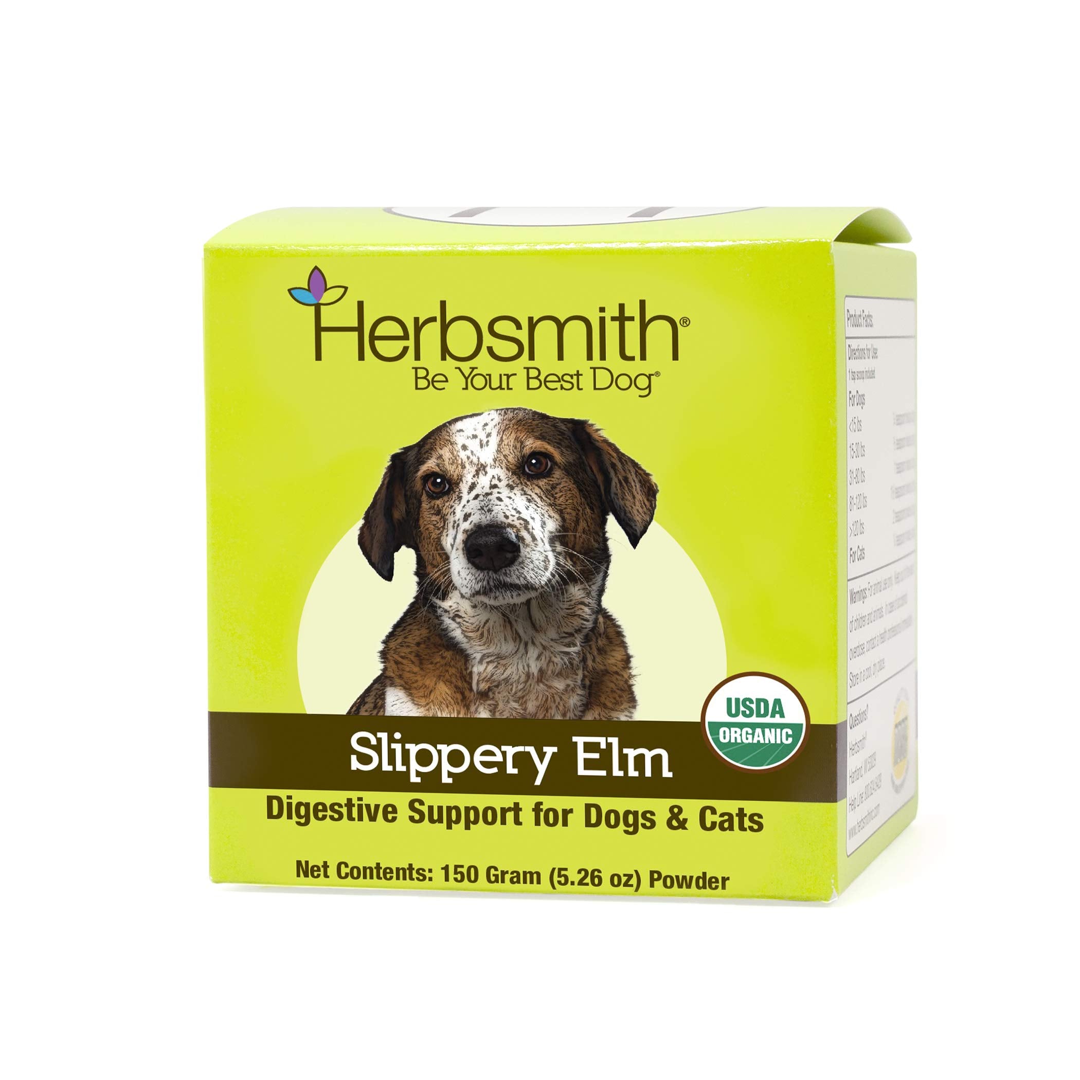 Herbsmith Organic Slippery Elm - Digestive Aid for Dogs and Cats - Constipation and Diarrhea Relief for Dogs and Cats - Megaesop