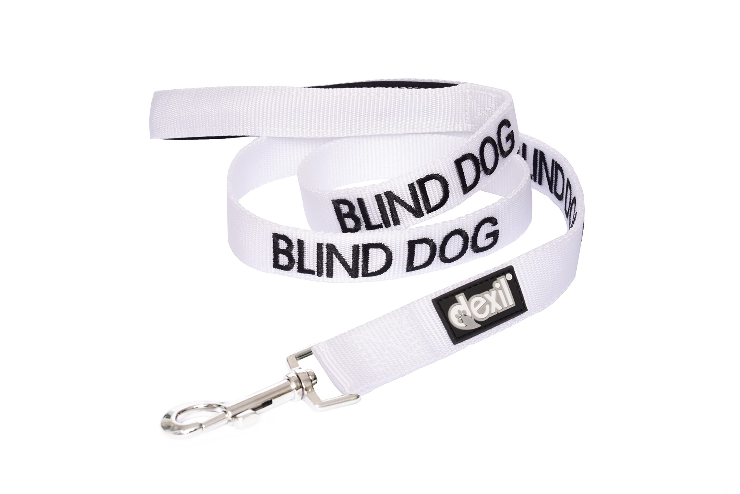 Blind Dog (Dog Has Limited/No Sight) White Colour Coded 60Cm 1.2M 1.8M Luxury Neoprene Padded Handle Dog Leads Prevents Accidents By Warning Others Of Your Dog In Advance (1.2M)