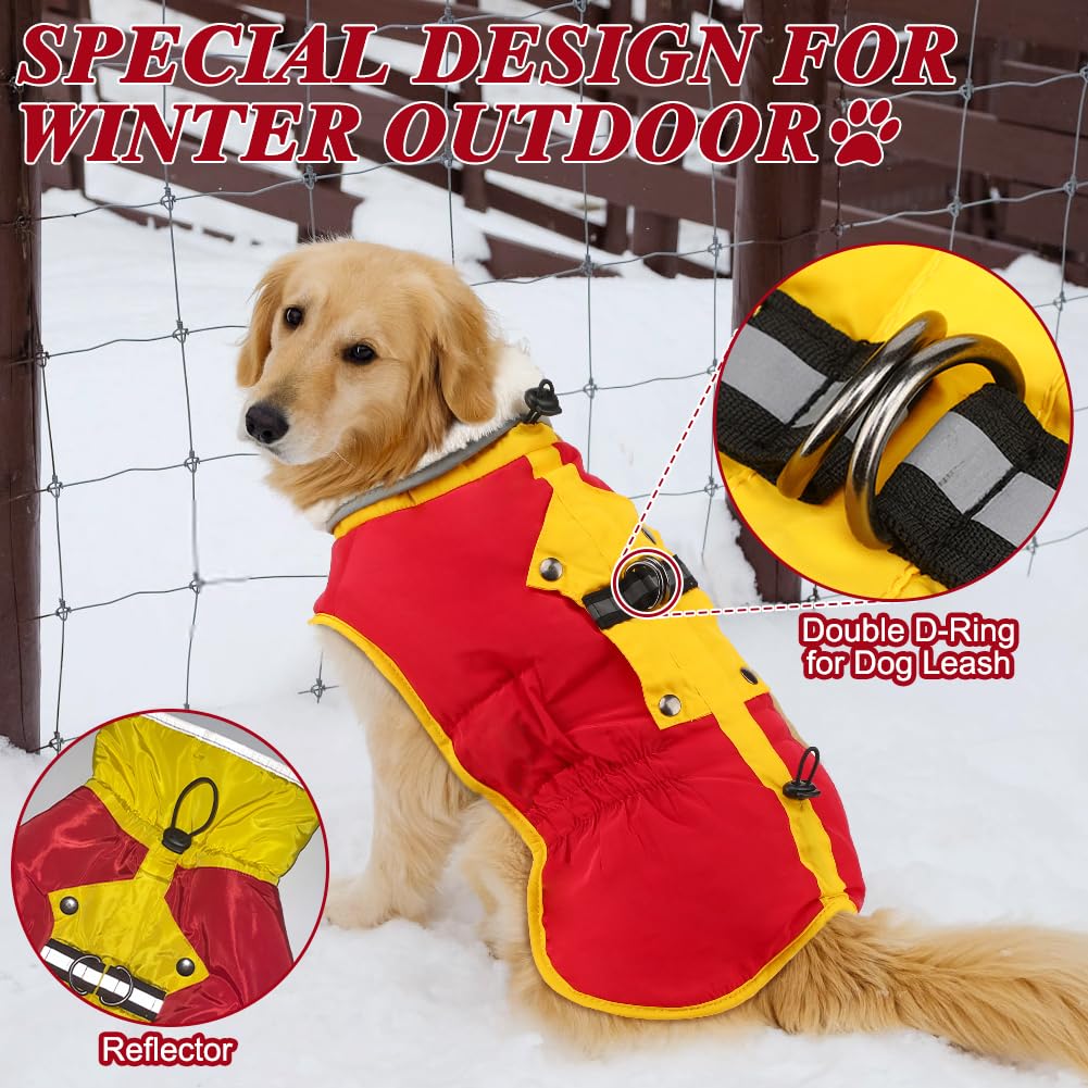 Emust Winter Coat, Soft Thick Fleece Lining Warm Jacket For Small Dogs, Windproof Reflective Turtleneck Cold Weather Coats, Snow