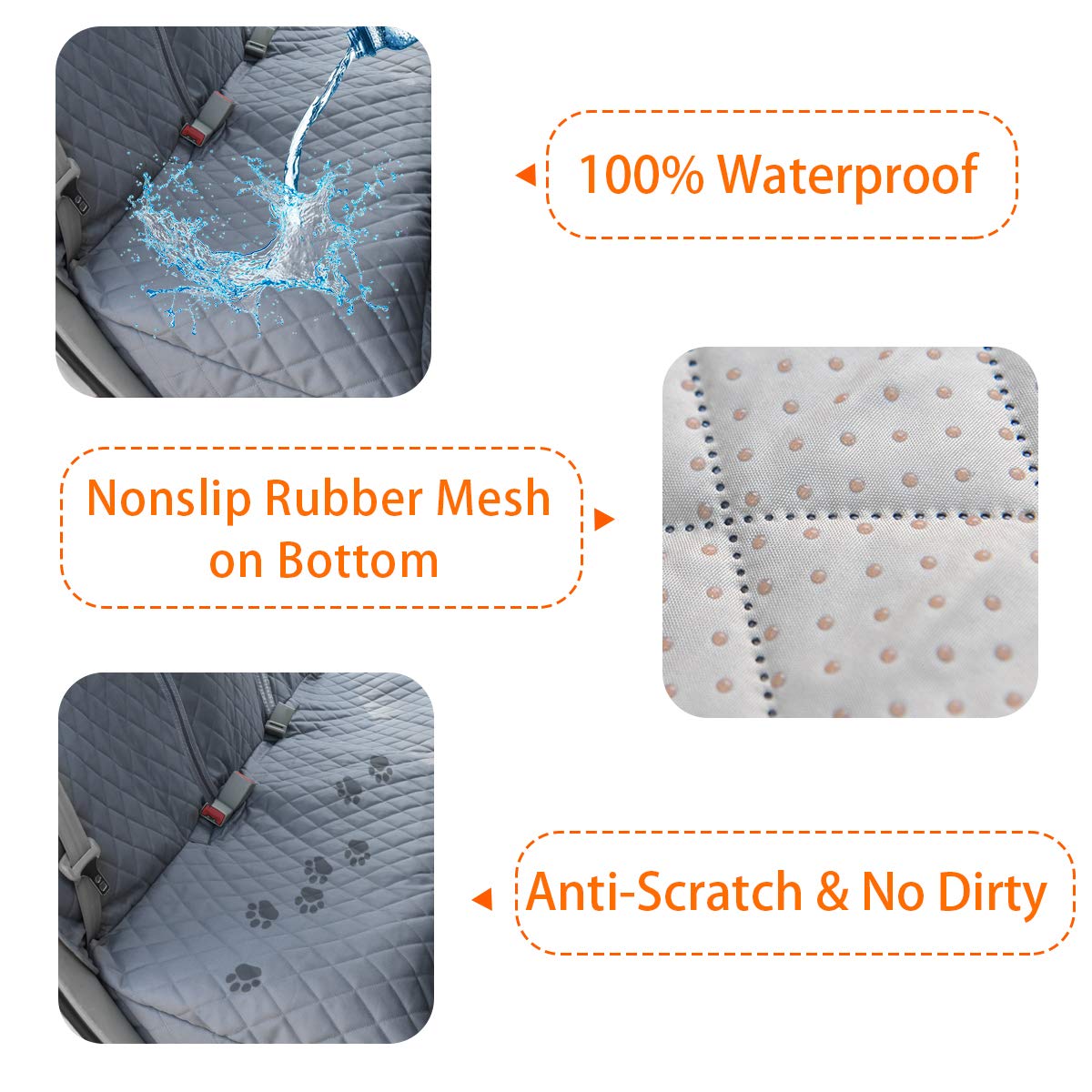 Honest Bench Dog Car Seat Covers With Side Flap,Dog Seat Cover For Cars, Trucks, And Suv'S - Waterproof & Nonslip Pet Seat Cover