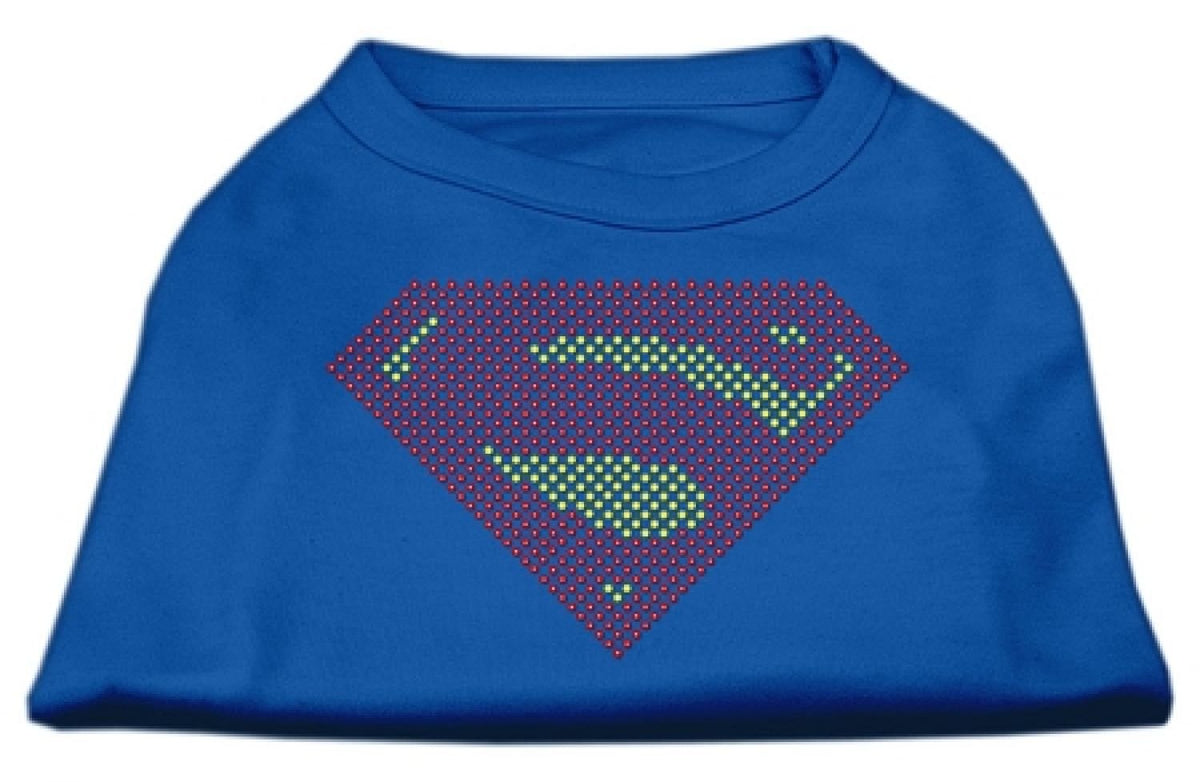 Mirage Pet Products Super Rhinestone Pet Shirt, Medium, Blue