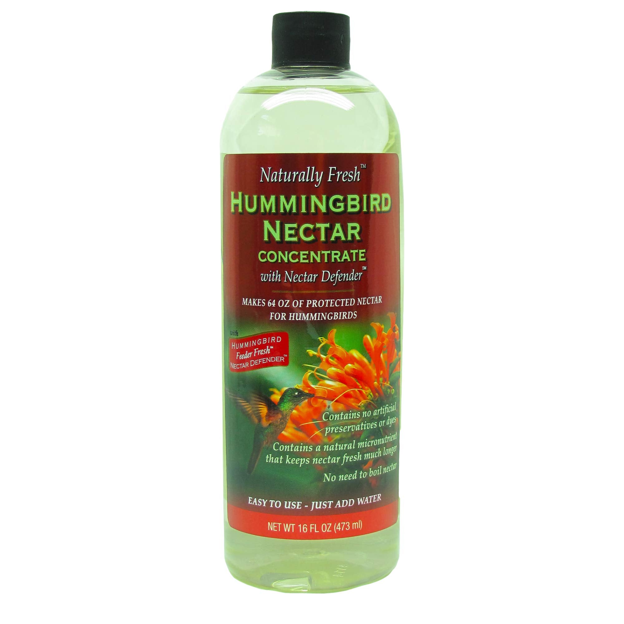 Sapphire Labs Naturally Fresh Hummingbird Nectar with Nectar Defender Lasts Longer in Hummingbird Feeders | Clear Hummingbird Ne