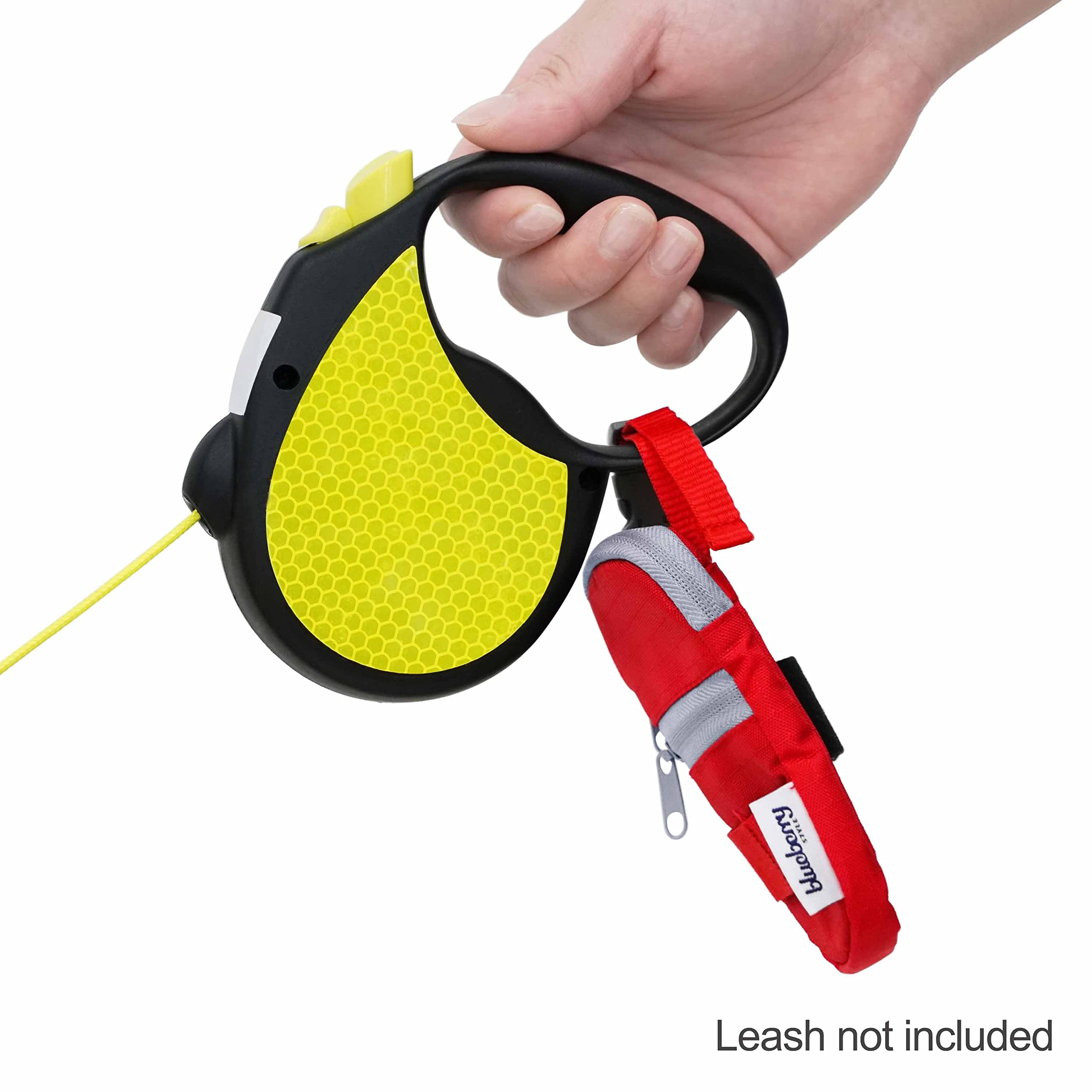 Blueberry Style Red Dog Waste Bag Dispenser, Dog Poop Bag Holder Leash Attachment, Includes 1 Roll of Free Poop Bags