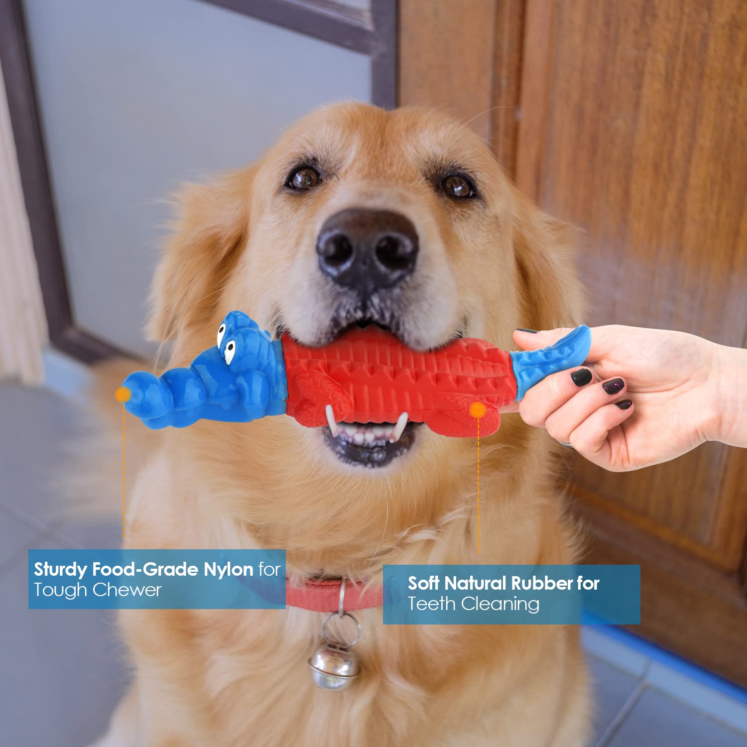petizer Dog Toys for Aggressive Chewers, Non Squeak Dog Chew Toys, Indestructible Dog Toys, Dog Teething Toys Made with Nylon an