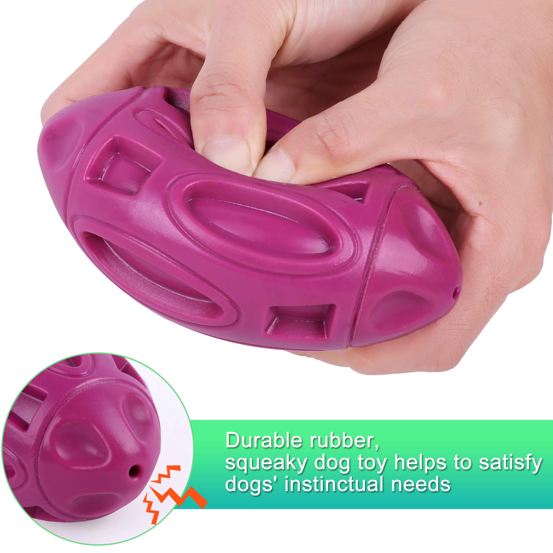 2 Pack Squeaky Dog Toys For Aggressive Chewers Large Medium Small Puppy Interactive Dog Chew Toy Durable Rubber Indestructible T