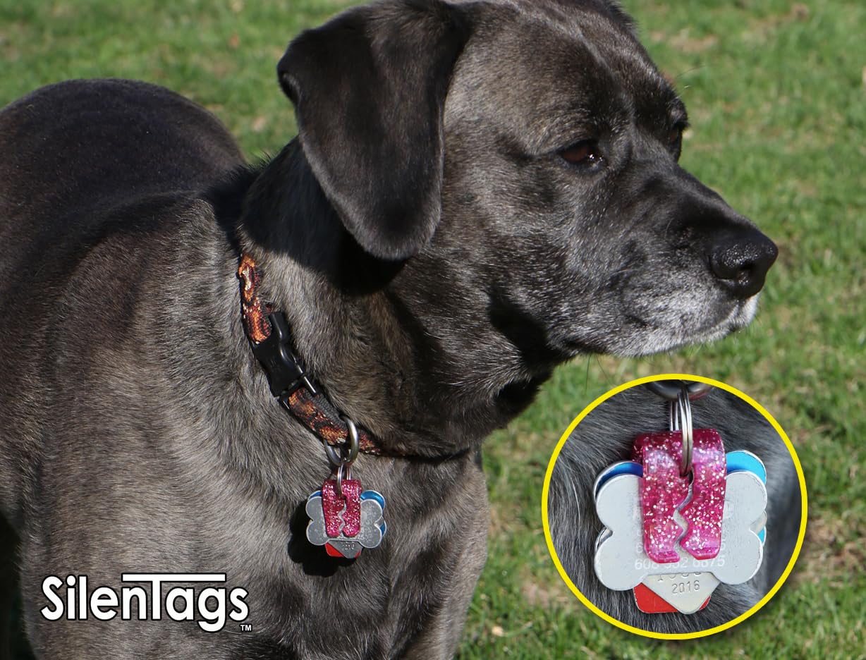 Silentags Pet Tag Silencer Clip It On, Jingle'S Gone! -Pink