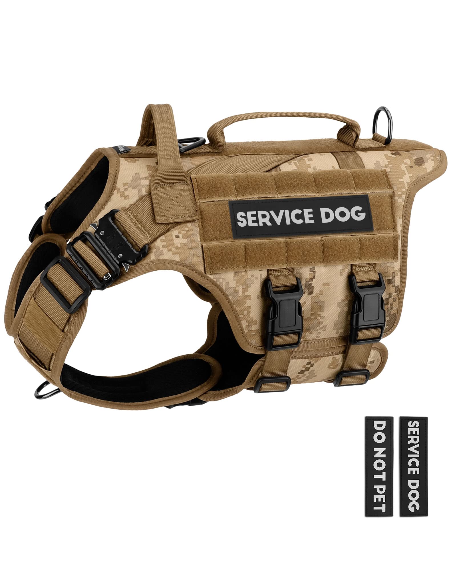 Tactical Dog Harness - PETNANNY Dog Harness Service Dog Vest for Large Breed, Hook and Loop Panel for Service Dog Patches, Work 