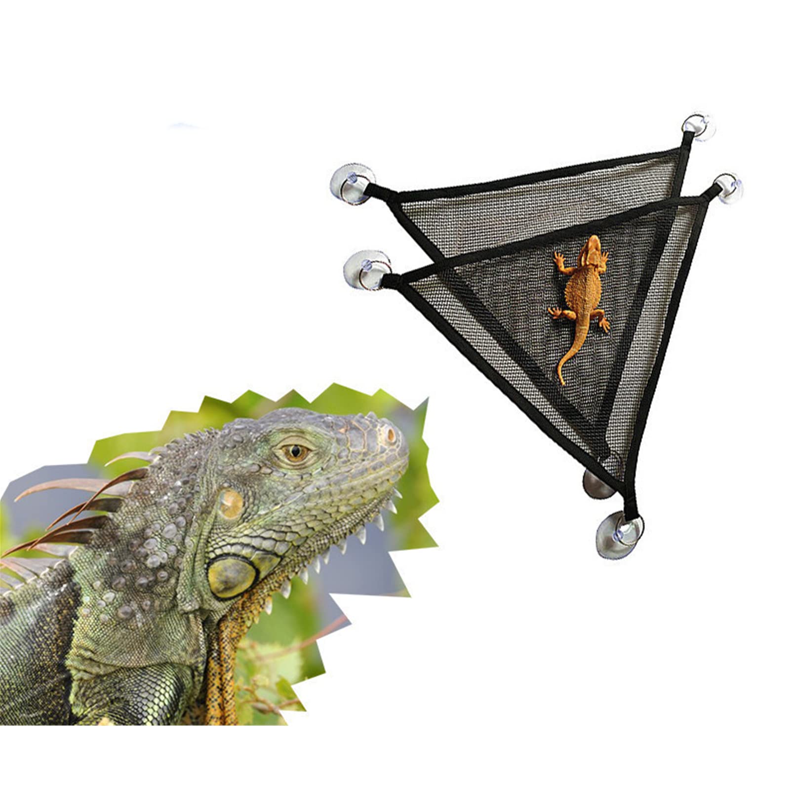 2Pcs Bearded Dragon Lizard Hammock - Breathable Mesh Geckos Hammock Reptile Hammock, Suitable for Lguanas, Axolotls, Anoles, Gec
