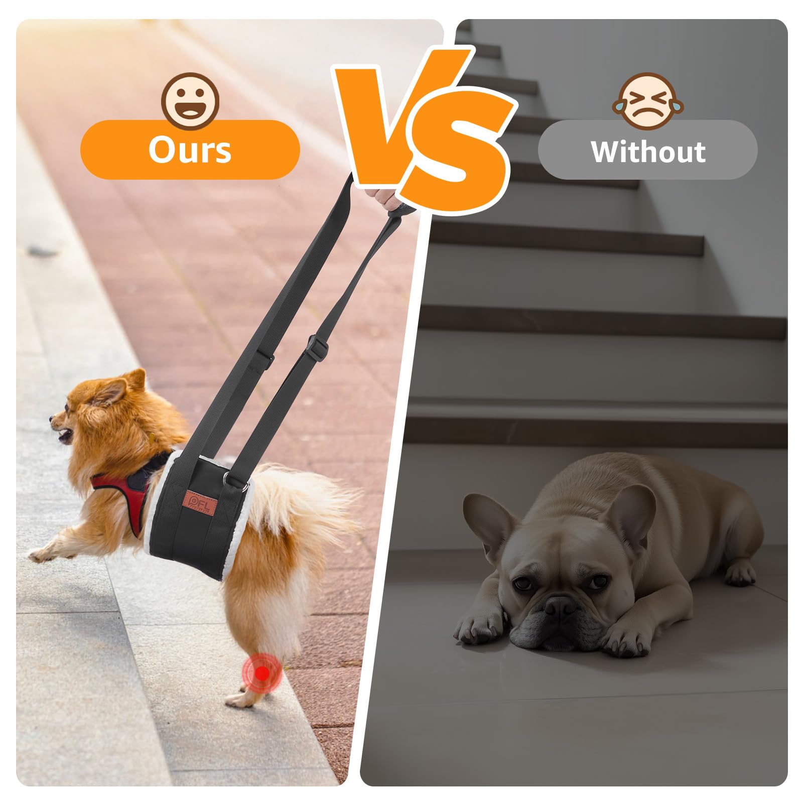 Adjustable Dog Lift Harness, Dog Sling For Large Dogs Lift Support And Rehab Harness For Weak Rear Legs, Soft Hind Leg Support Helps Senior, Injured, Disabled And After Acl Surgery Dogs(Black,Small)