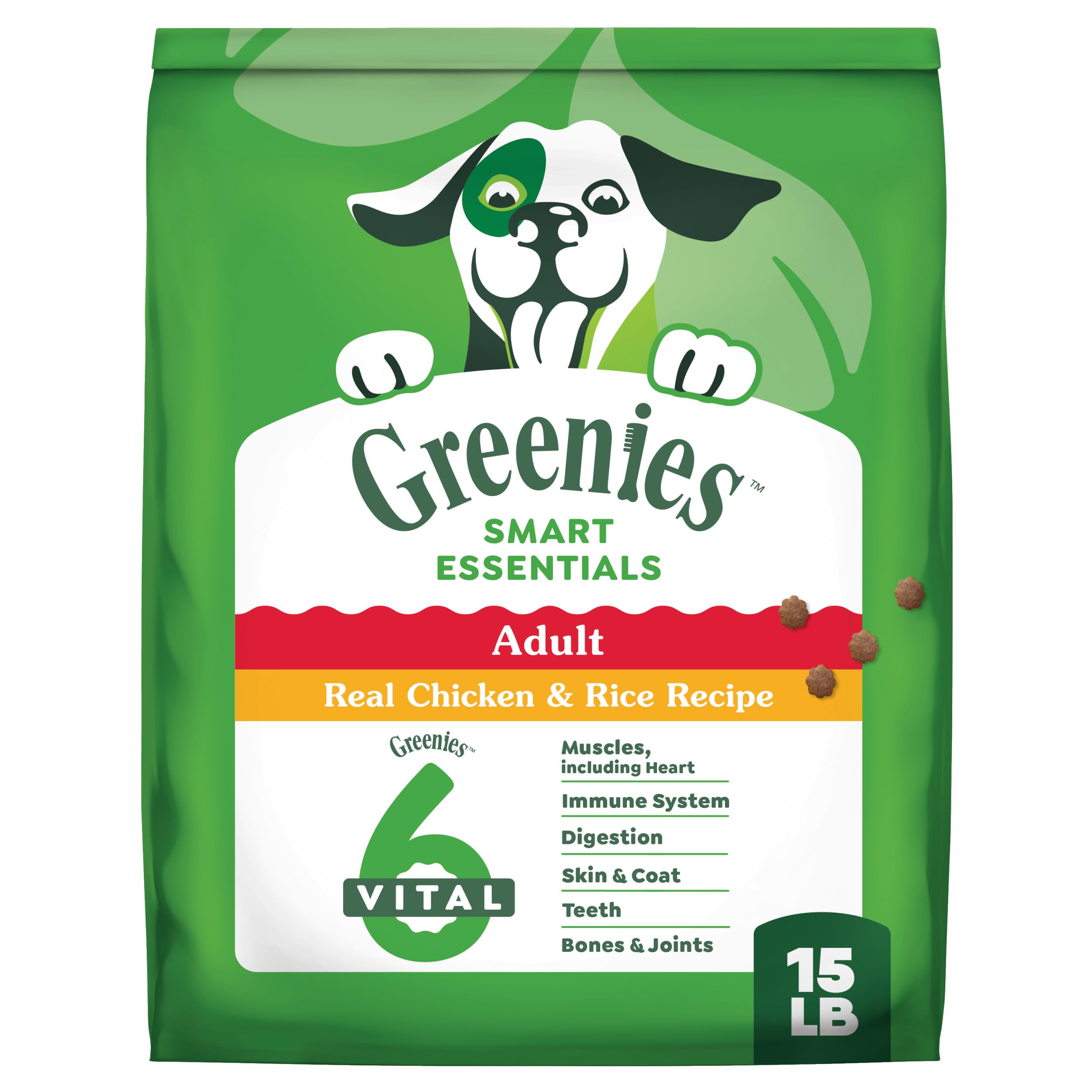 Greenies Smart Essentials Adult High Protein Dry Dog Food Real Chicken & Rice Recipe, 15 lb. Bag