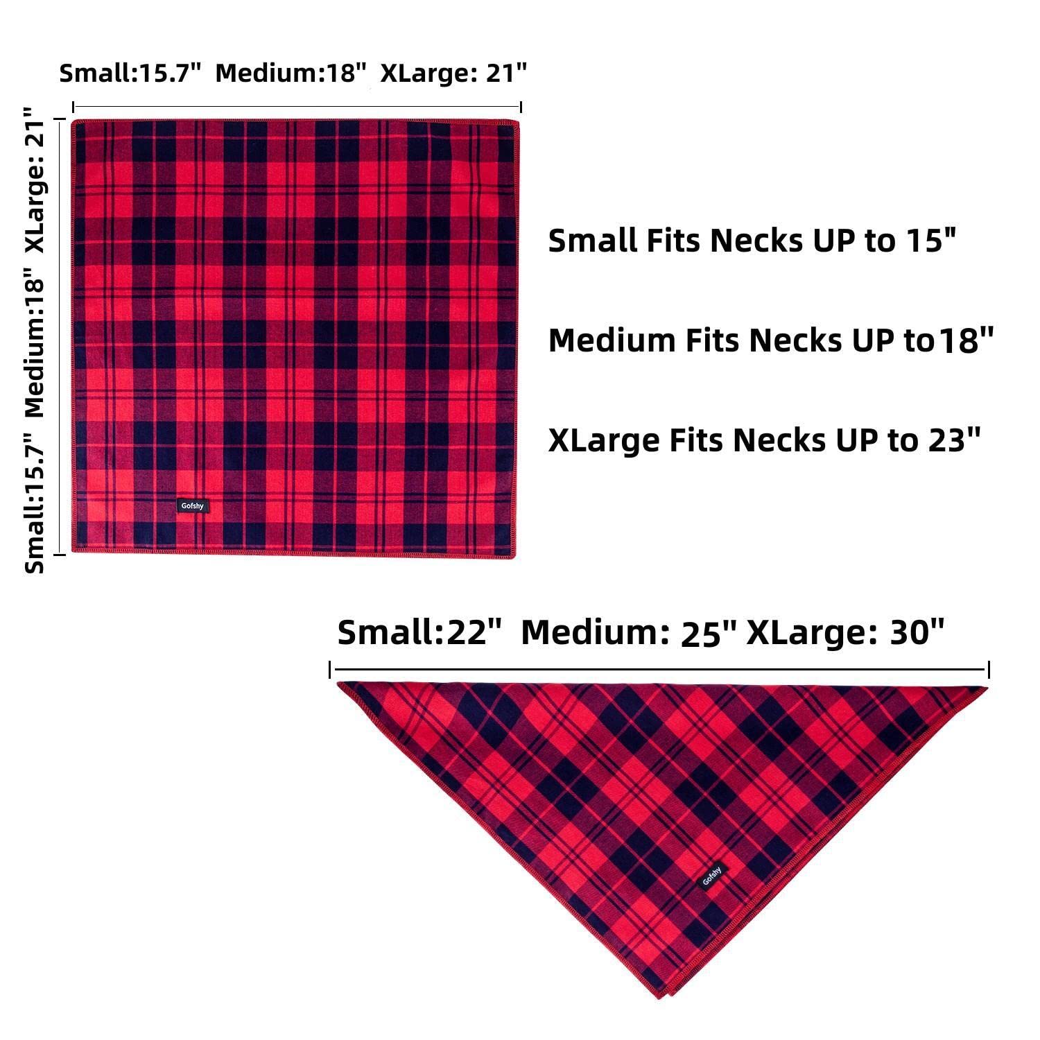 Gofshy Small Dog Bandanas -5Pcs Birthday Gift Puppy Bandana Vibrant Color Plaid Printing Adjustable Scarf Bib Handkerchief Acces