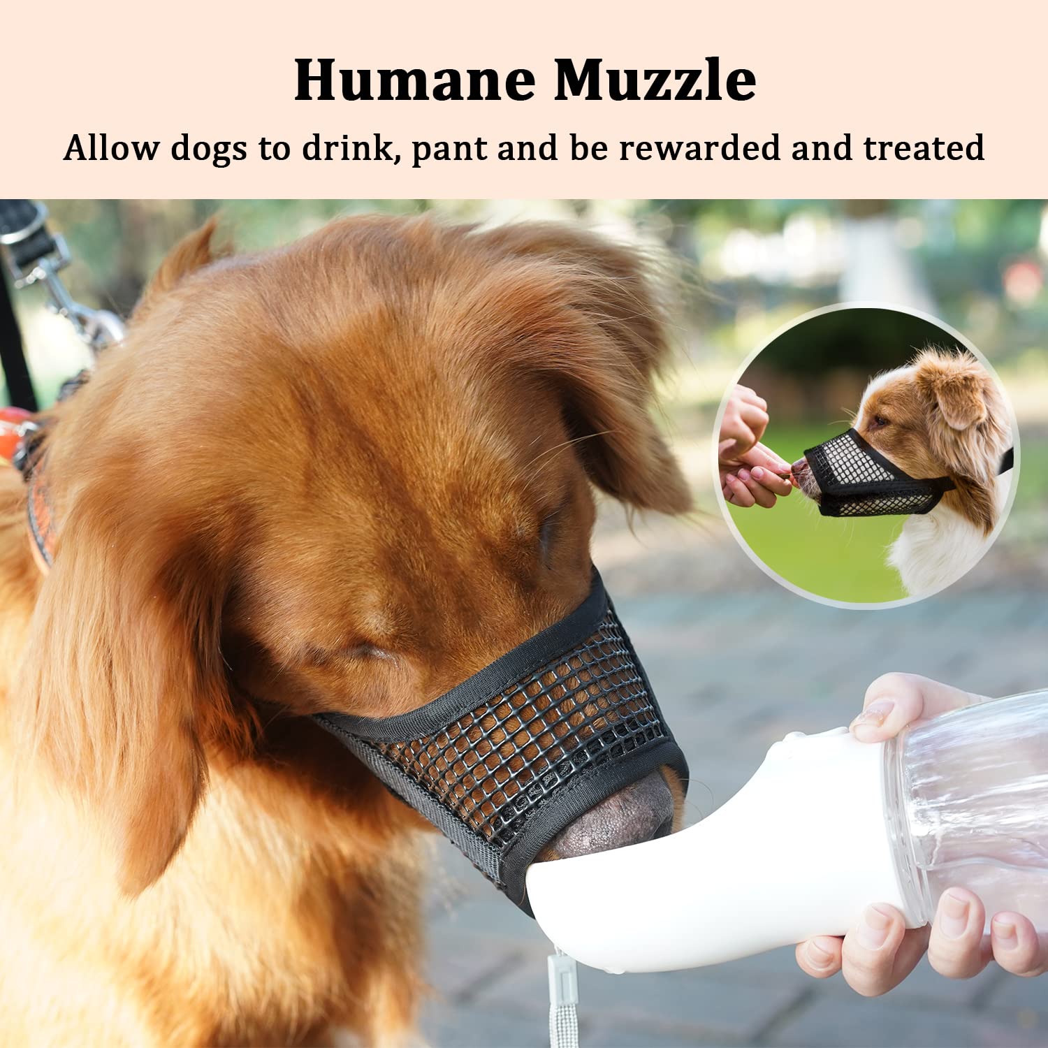 Mayerzon Dog Muzzle, Soft Mesh Muzzles For Small Medium Large Dogs Chihuahua Poodle Husky Labrador Retriever, Breathable Dog Mouth Guard For Biting Chewing Grooming, Allow Panting Drinking(Xl, Black)