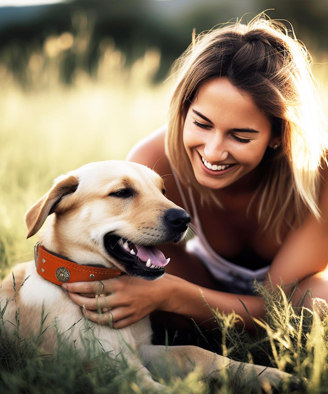 Leather Dog Collar, 2 Inches Wide Heavy Duty Genuine Leather Collars, Handmade, Soft, And Luxury, Eye-Catching Best Choice For L