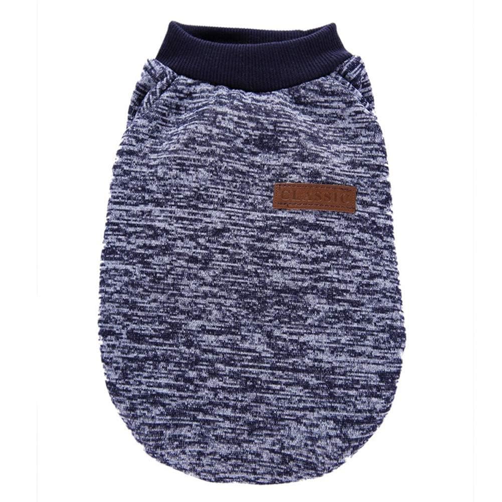 Chborless Pet Dog Classic Knitwear Sweater Warm Winter Puppy Pet Coat Soft Sweater Clothing For Small Dogs (Xs, Navy Blue)
