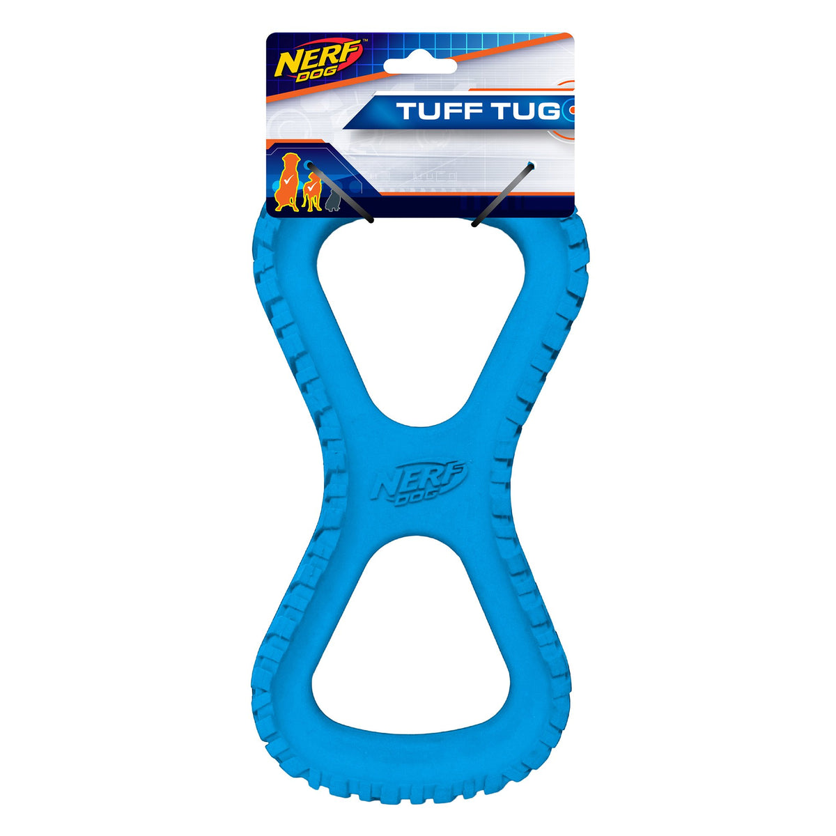 Nerf Dog Tire Infinity Tug Dog Toy, Lightweight, Durable and Water Resistant, 10 Inches, for Medium/Large Breeds, Single Unit, B