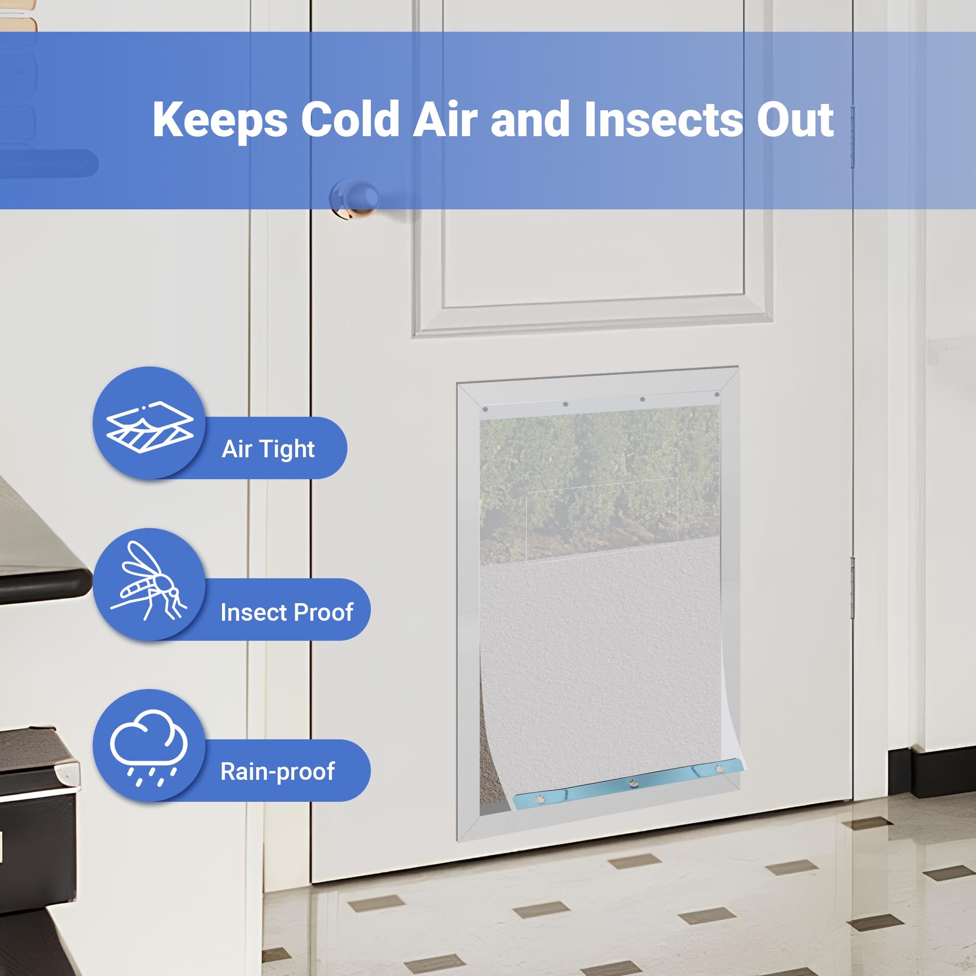 2Pack Dog Door Replacement Flaps - Measures 9.75'' X 17'', Dog Door Flap Compatible With Ideal Pet Pet Door - Replacement Flap,