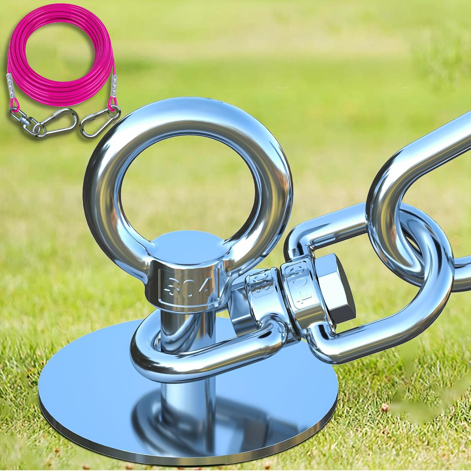 Topknot Dog Tie Out Cable And Stake,(Up To 200Lbs) 30Ft Heavy Duty Cable,360Swivel Run Anchor- No Tangle,Dog Runner For Yard,Ide