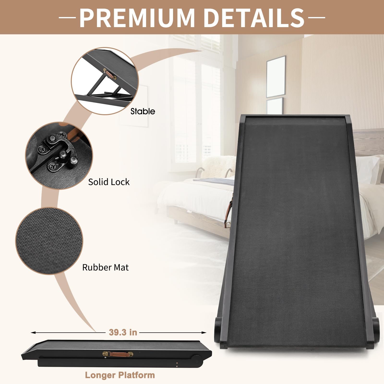 SLSY Antislip Dog Ramp for Small & Large Old Dogs & Cats, 4-Position Adjustable and Foldable Pet ramp for Bed/Couch/Car, Support