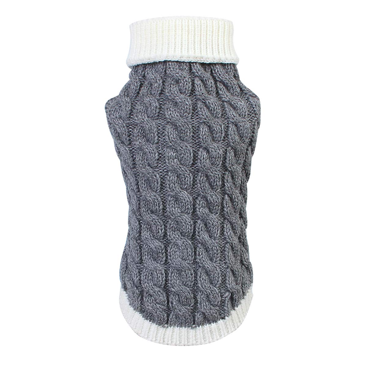 Zjyufy Dog Sweaters Small Dogs Turtleneck Pullover Sweaters Dog Knitted Sweaters Bulldog Pug Winter Warm Clothes For Pet Doggie 