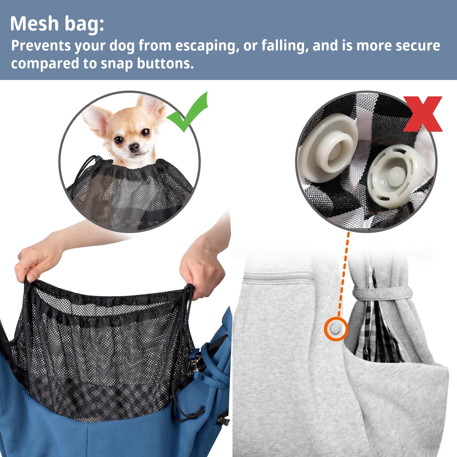 Cuby Dog And Cat Sling Carrier - Small Dog Carrier Sling With Adjust Strap & Zip Pocket, Hands Free Soft Dog Slings For Small Do