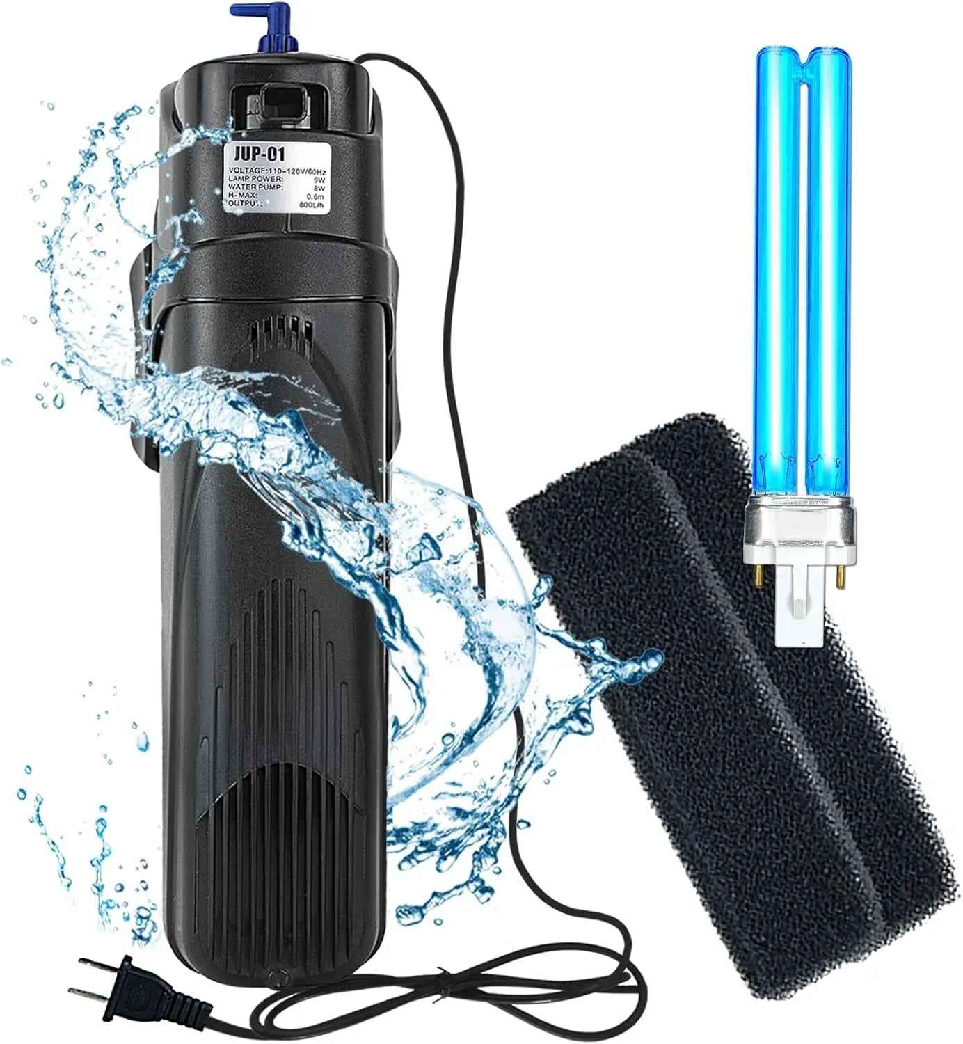 75-200 Gallon Aquarium UV Filter 300GPH Submersible