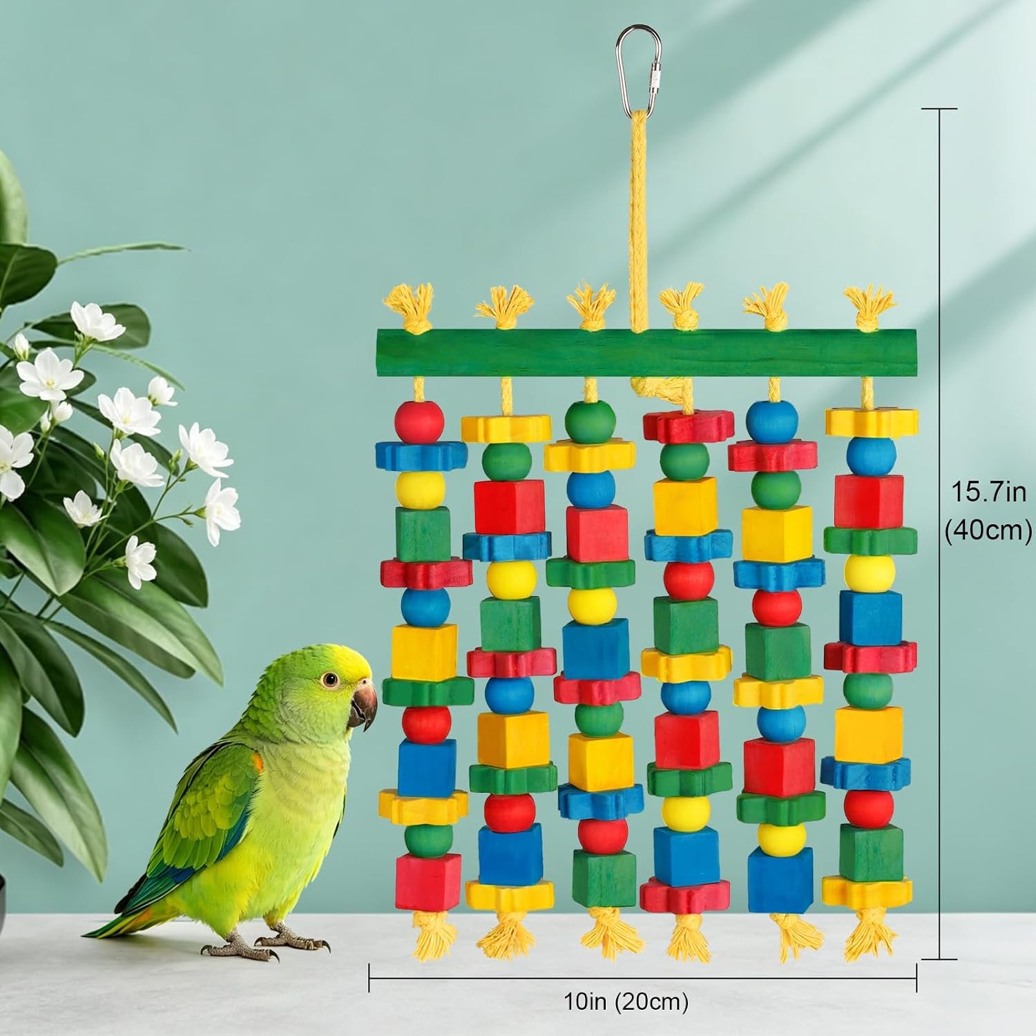 Large Parrot Toy Natural Wood Bird Chew Toy for Macaws Cockatoos