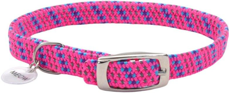 Elastacat Reflective Safety Stretch Collar With Reflective Charm, Pink, 10'