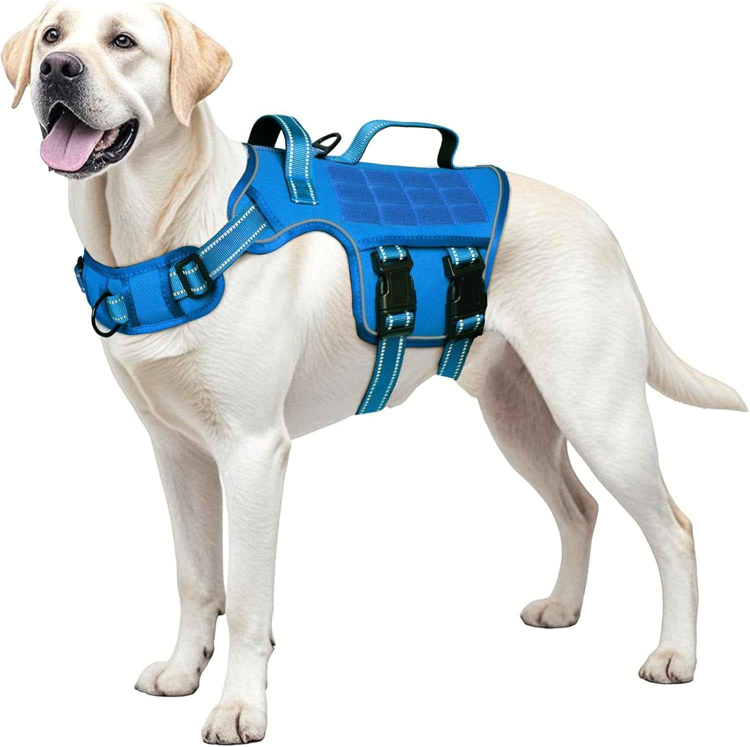 Tactical Dog Harness MOLLE Vest – Camo, S–XL, No-Pull