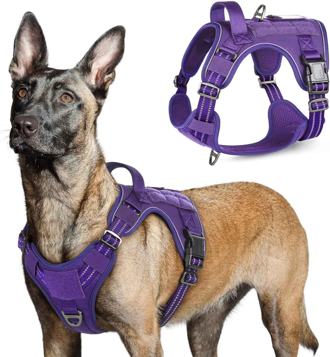 No-Pull Tactical Dog Harness MOLLE Vest for Medium & Large Dogs