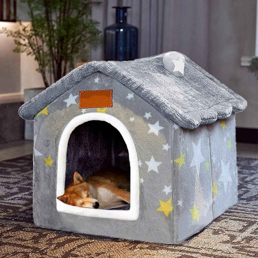 Indoor Dog House Bed Memory Foam Foldable Washable