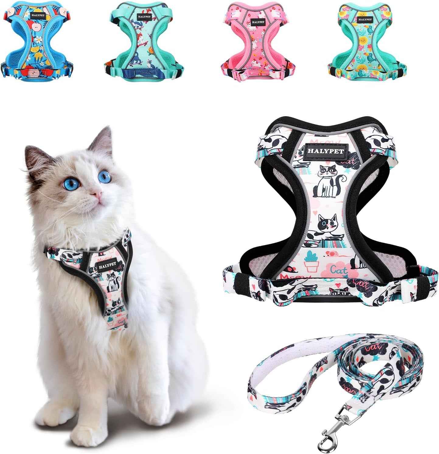 Escape-Proof Cat Harness & Leash Set with 59-Inch Leash, XS–M