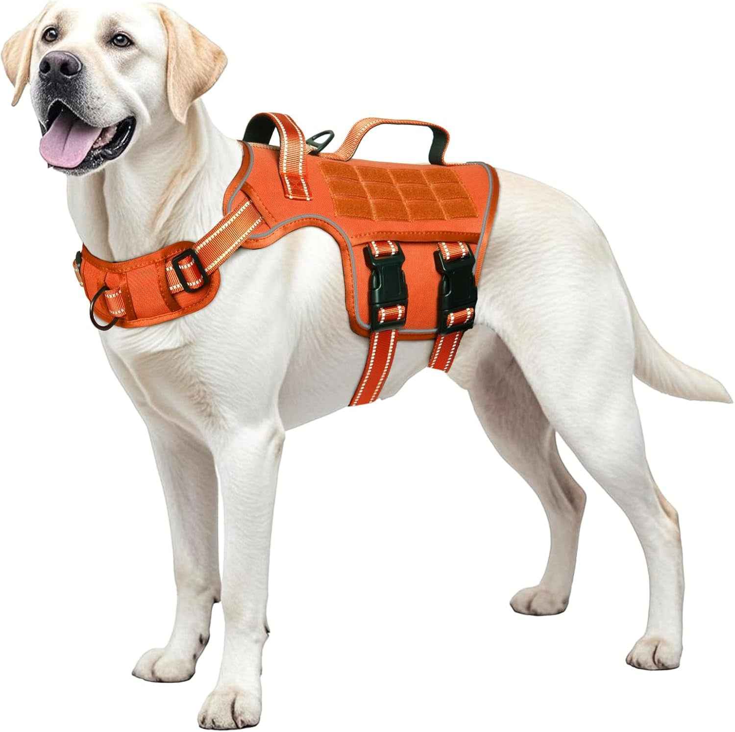 Tactical Dog Harness MOLLE Vest – Camo, S–XL, No-Pull