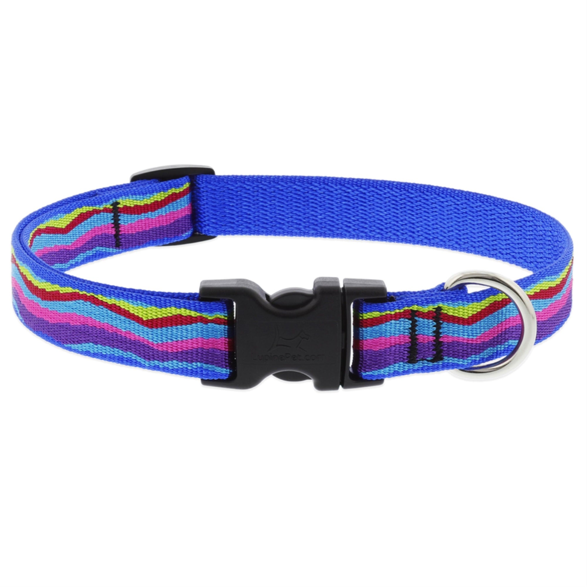 Small Dog Collar by Lupine 3/4" Wide Ripple Creek Design adjusts from 9" to 14"