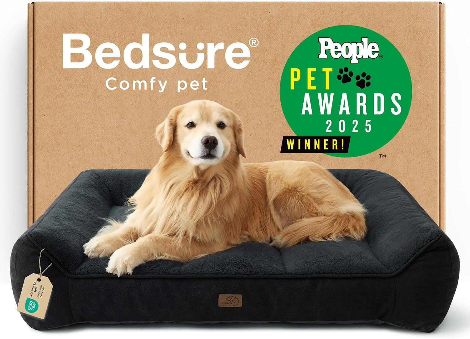 Bedsure Supportmax Orthopedic Dog Bed – Extra-Thick Bolster Sofa