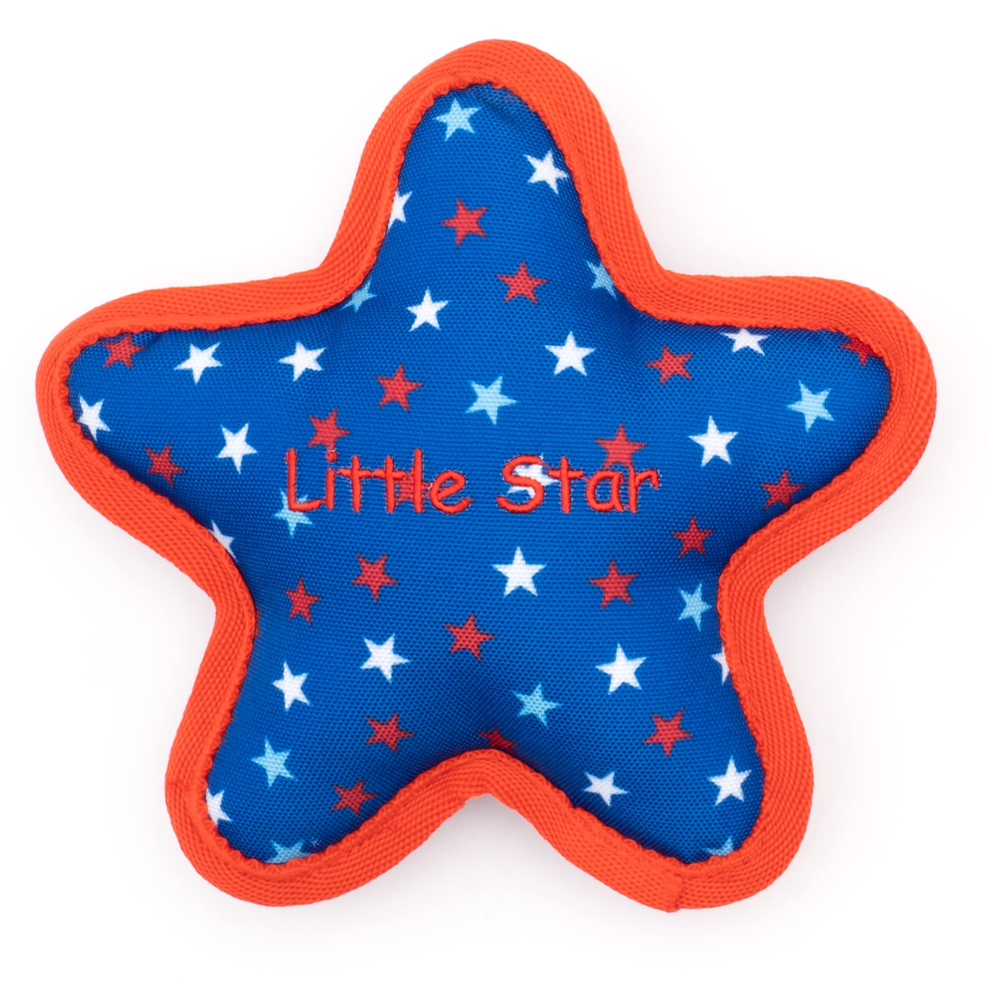 The Worthy Dog Tough Patriotic Star Chew Toy Red/Blue, Fun Fetch Play With Squeaker For Dogs Durable Material For Active Dogs-Large