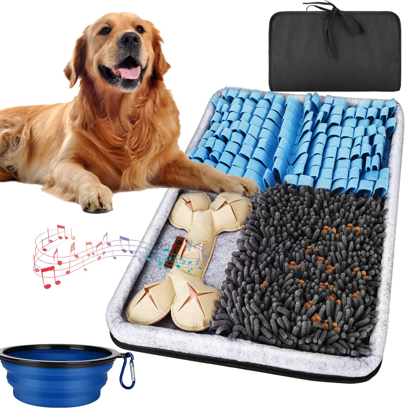Zgxiaole Snuffle Mat For Dogs, Interactive Feed Mat For Boredom, 17.3''  23.6'' Pet Foraging Mat For Smell Training And Slow Eat