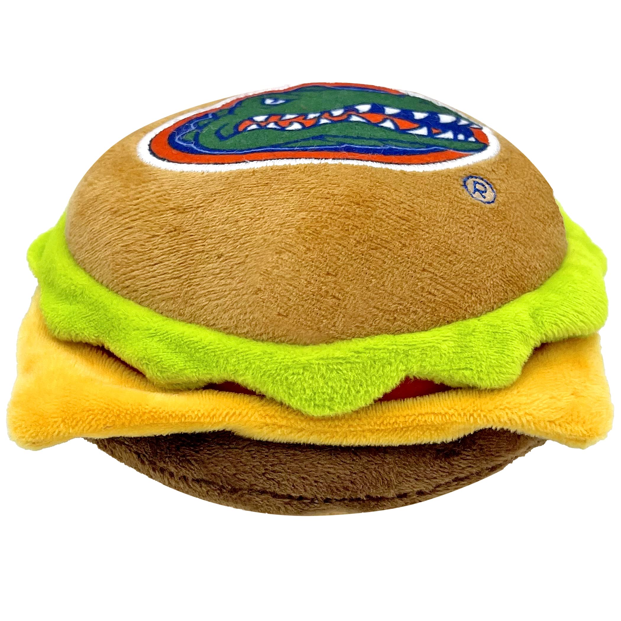 Pets First Ncaa Florida Gators Cheeseburger Plush Dog & Cat Squeak Toy- Cutest Stadium Hamburger Snack Plush Toy For Dogs & Cats